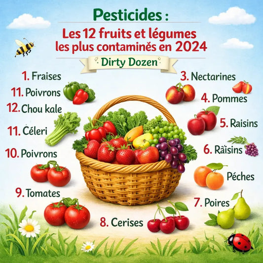 Liste des fruits et légumes contaminés nettoyés avec le KSD Cleaner
