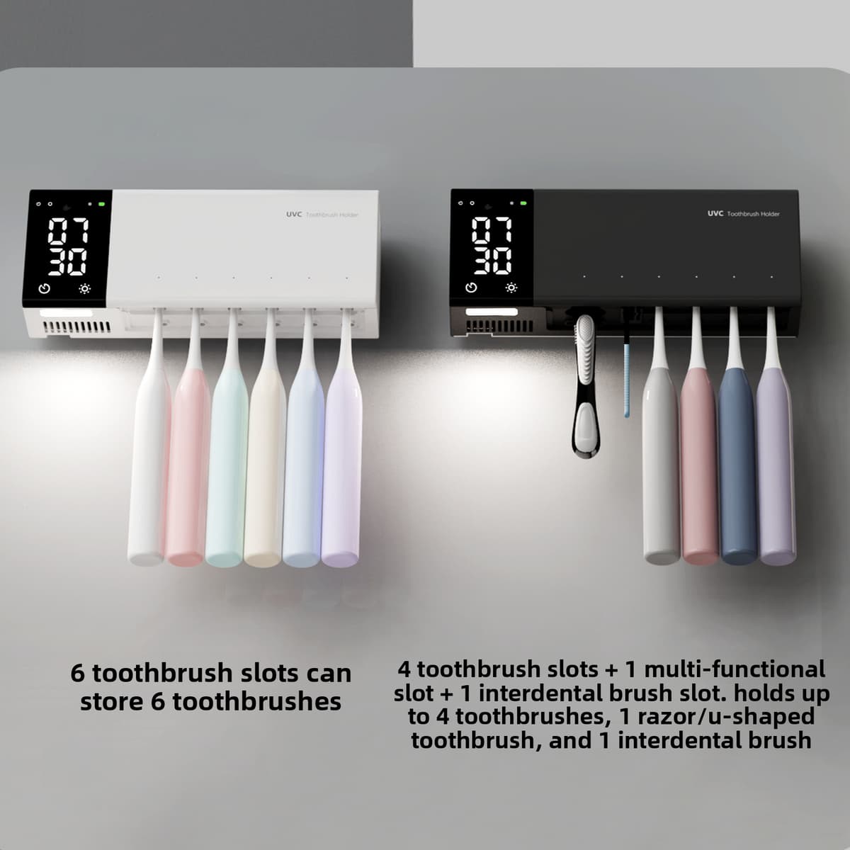 UV-C toothbrush sterilizer in white - compact side view