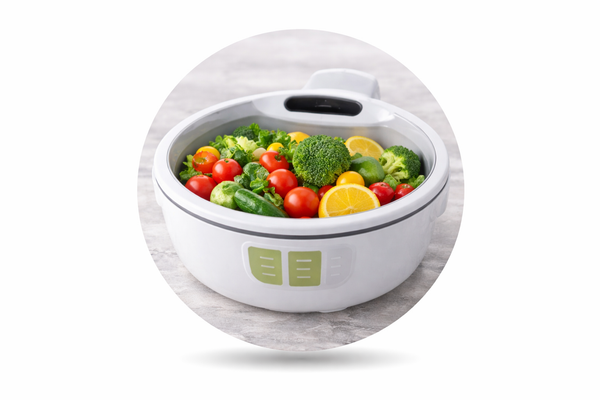 Add the fruits or vegetables.