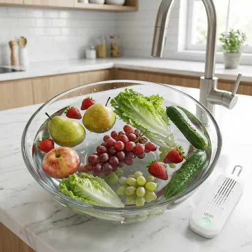 Add the fruits or vegetables.
