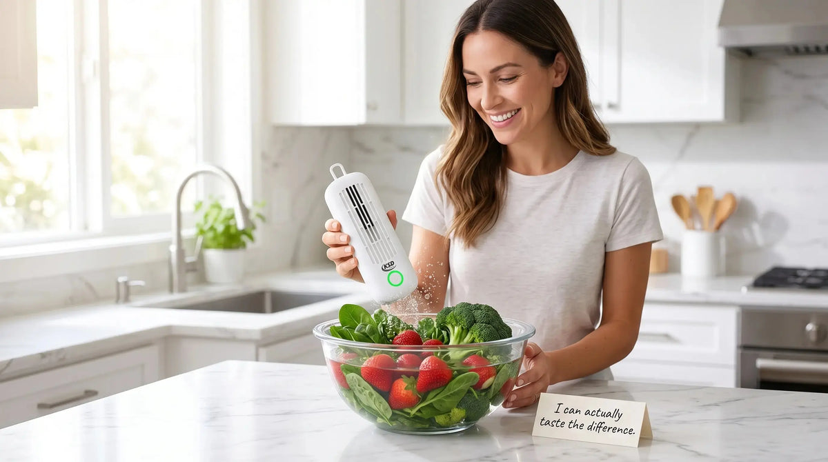 Nettoyage de légumes frais par électrolyse avec le KSD Cleaner en cuisine